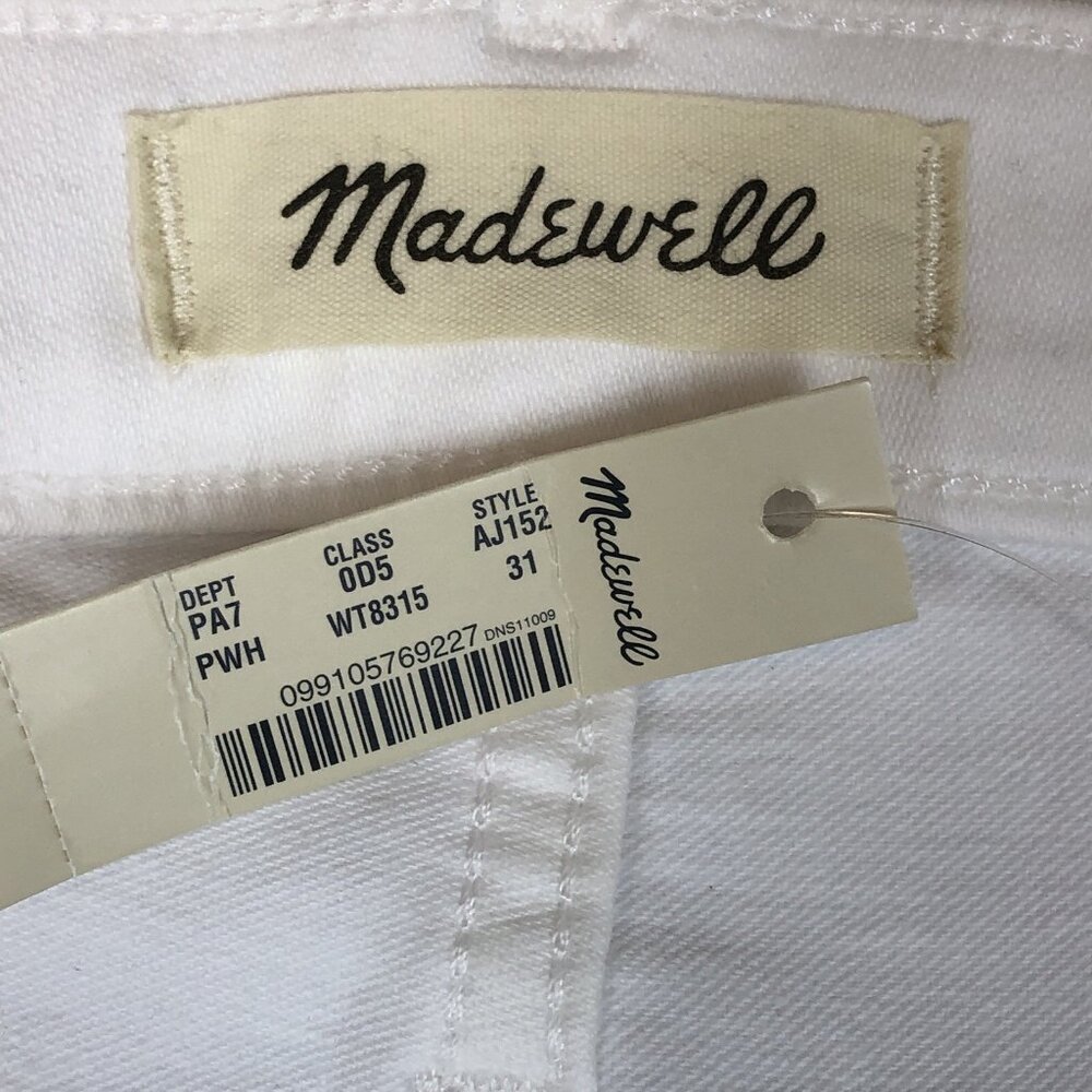 Madewell Womens 10" High-Rise Skinny Crop Jeans White Button Front Size 31 New - Picture 4 of 10